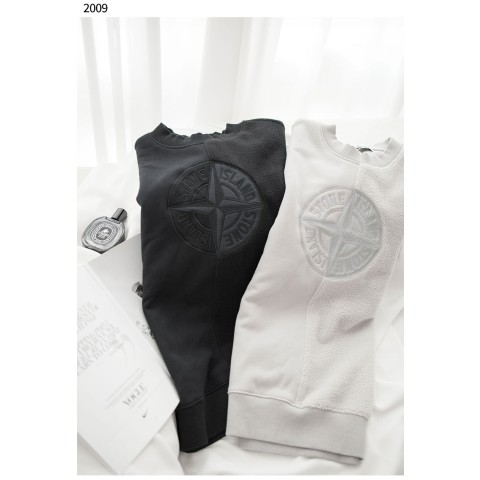 스* [STONE ISLAND] 메탈릭 테크노 테리로고 스웨터