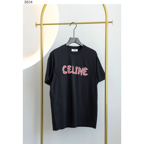 셀** [CELINE] 라인스톤 루즈핏 남여공용티셔츠 3634