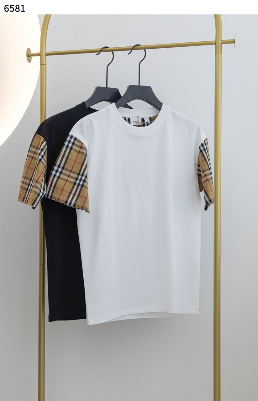 버** [BURBERRY] Check Sleeve Cotton Oversized Tshirt 6581