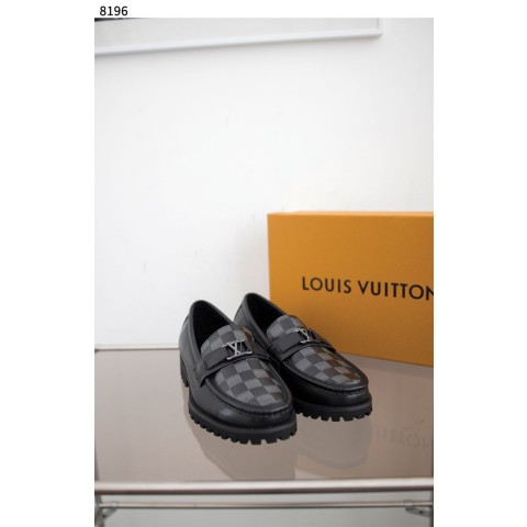 루*** [Louis Vuitton] 남성 메이저 다미에 가죽 로퍼 8196